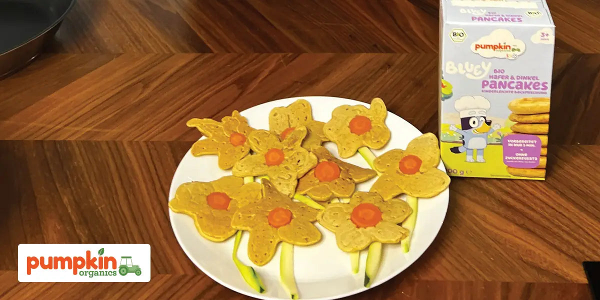 Gemüse-Pfannkuchen für Kinder in Bluemenform