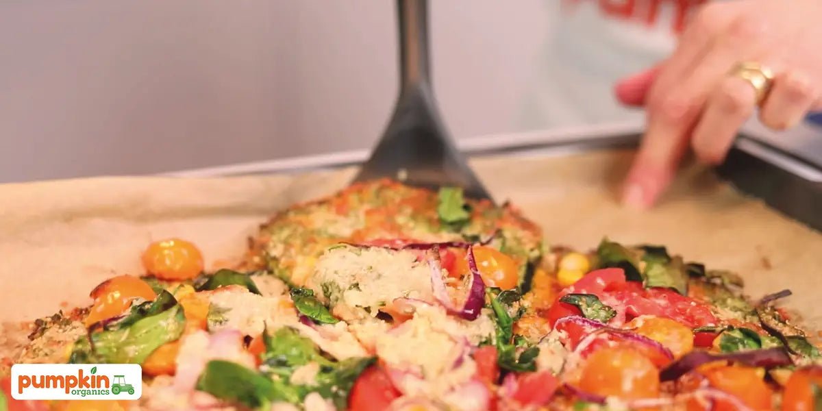 Regenbogen-Pizza mit Brokkoli-Boden - Pumpkin Organics