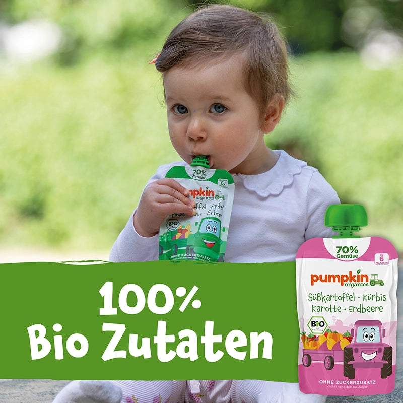 Baby isst Gemüse Quetschie aus 100% Bio Zutaten