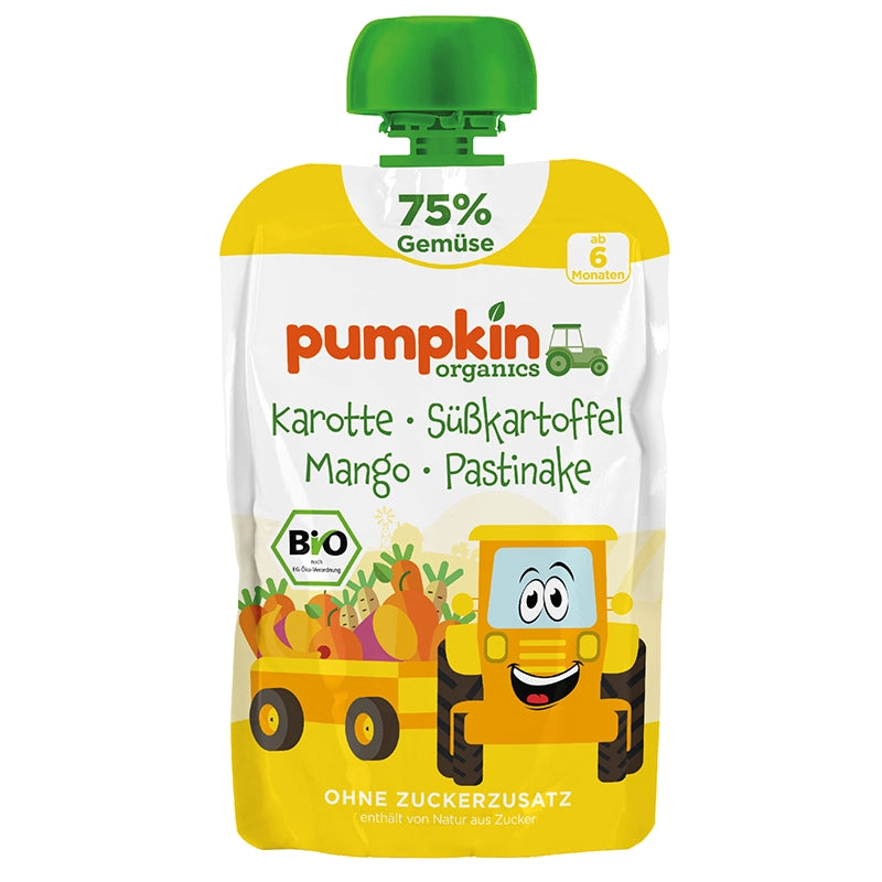 Pumpkin Organics Bio Gemüse-Quetschie Karotte, Süßkarotffel, Mango, Pastinake