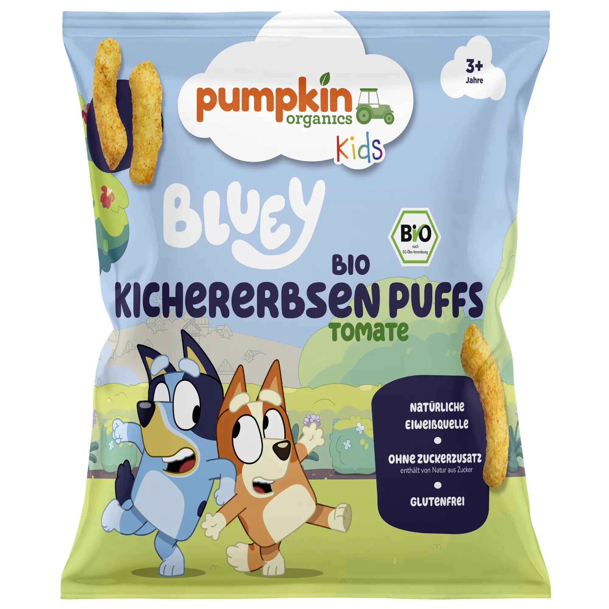Bluey Bio Kichererbsen Puffs Tomate