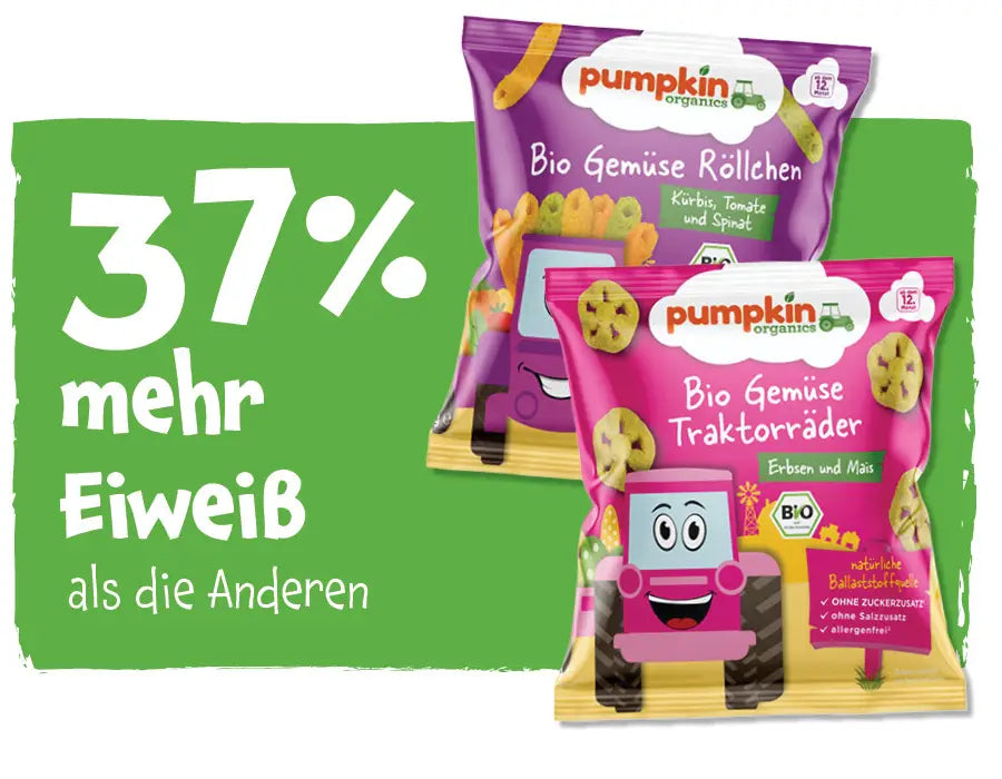 Unsere Knabbersnacks haben 37% mehr Eiweiß als die Anderen