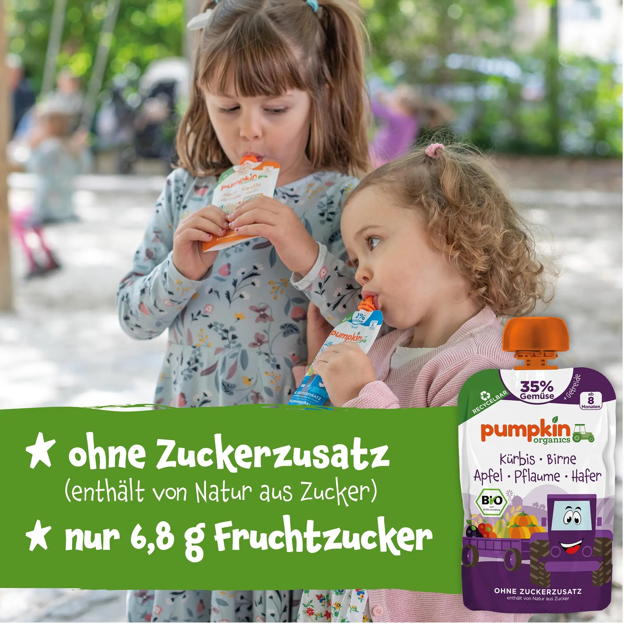 Bio Gemüse - Getreide - Quetschie Kürbis, Birne, Apfel, Pflaume, Hafer - Pumpkin Organics