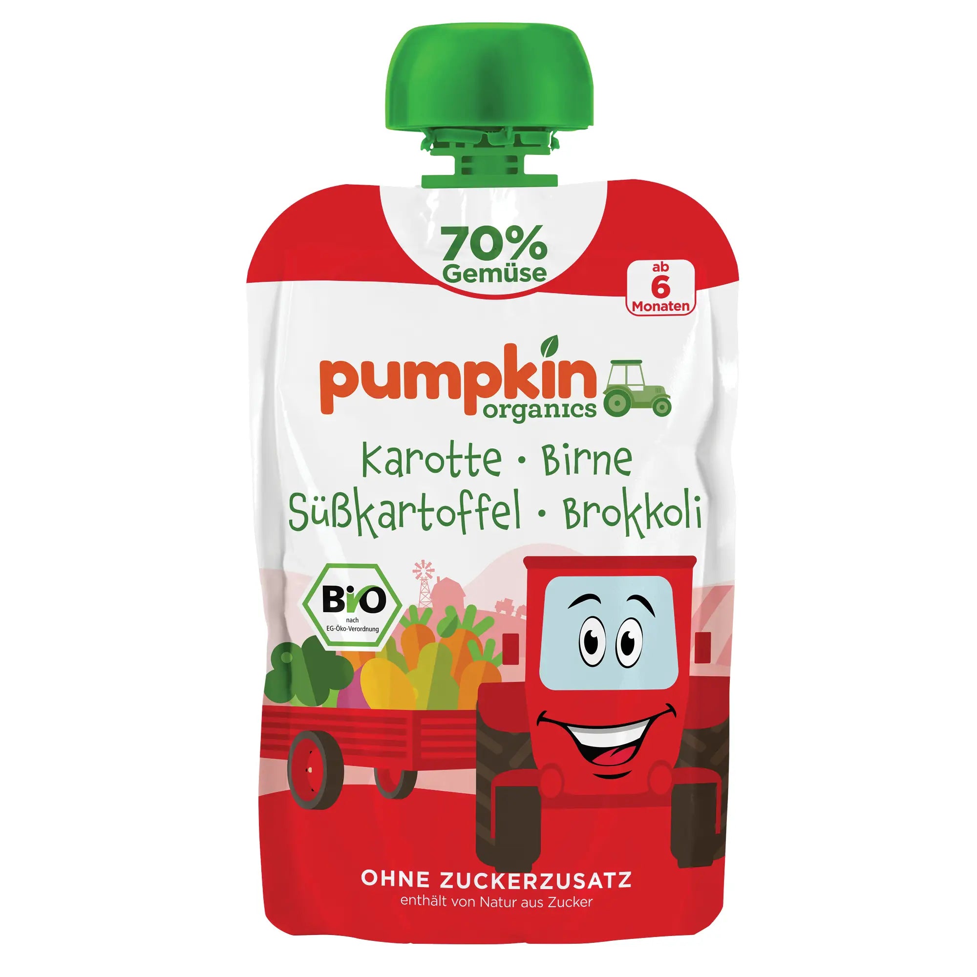 Bio Gemüse - Quetschie Karotte, Birne, Süßkartoffel, Brokkoli - Pumpkin Organics