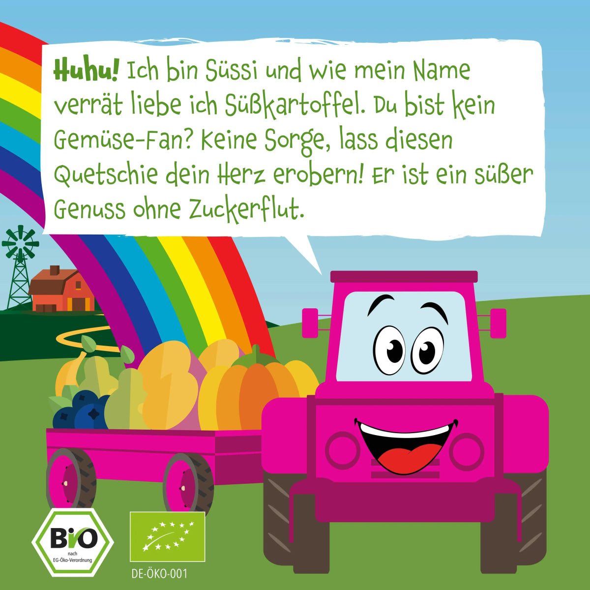 Bio Gemüse - Quetschie Kürbis, Süßkartoffel, Birne, Banane, Blaubeere - Pumpkin Organics