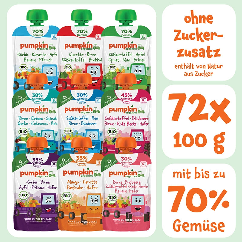 Bio Gemüse - Quetschie Regenbogen - Pumpkin Organics