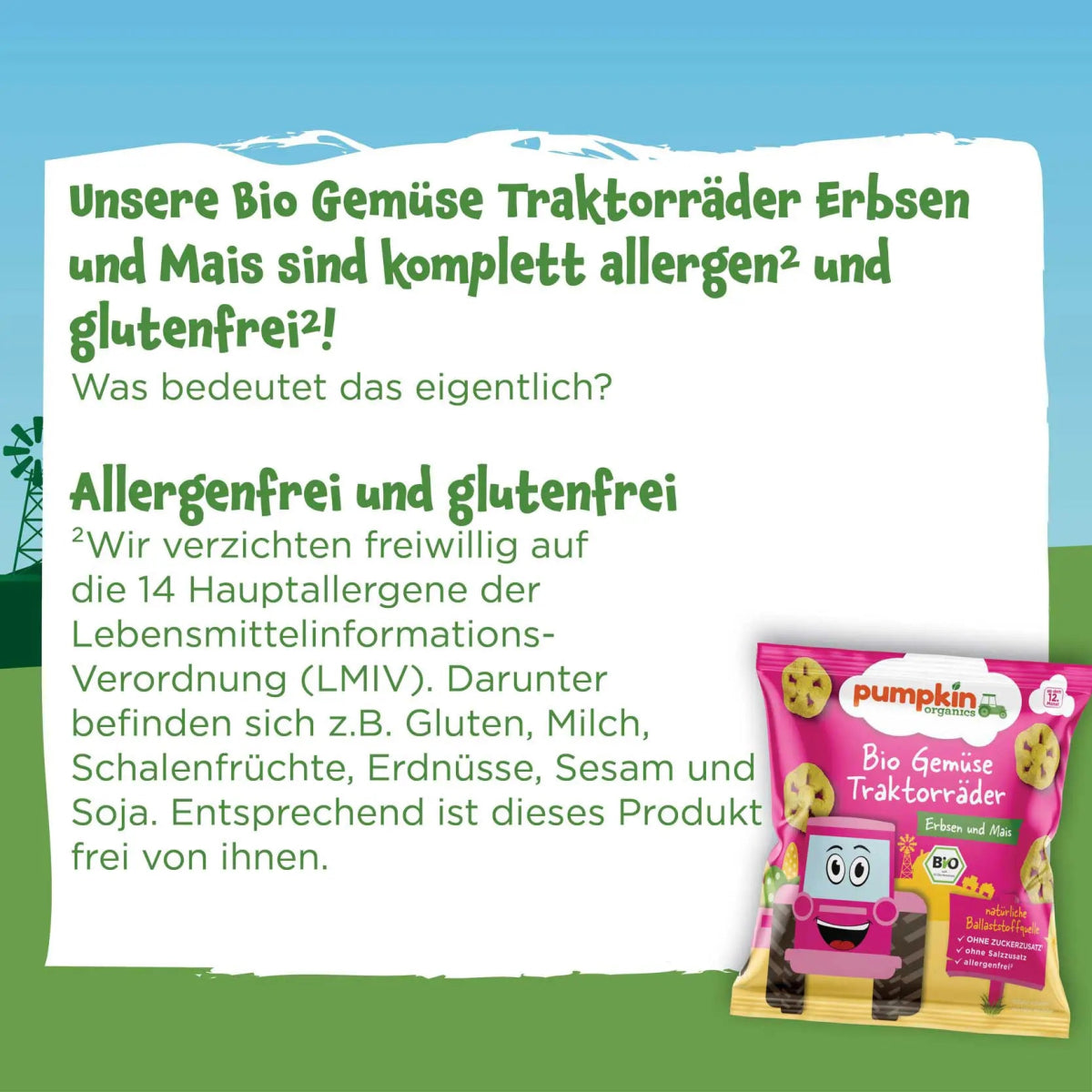 Bio Gemüse Traktorräder Erbsen und Mais - Pumpkin Organics