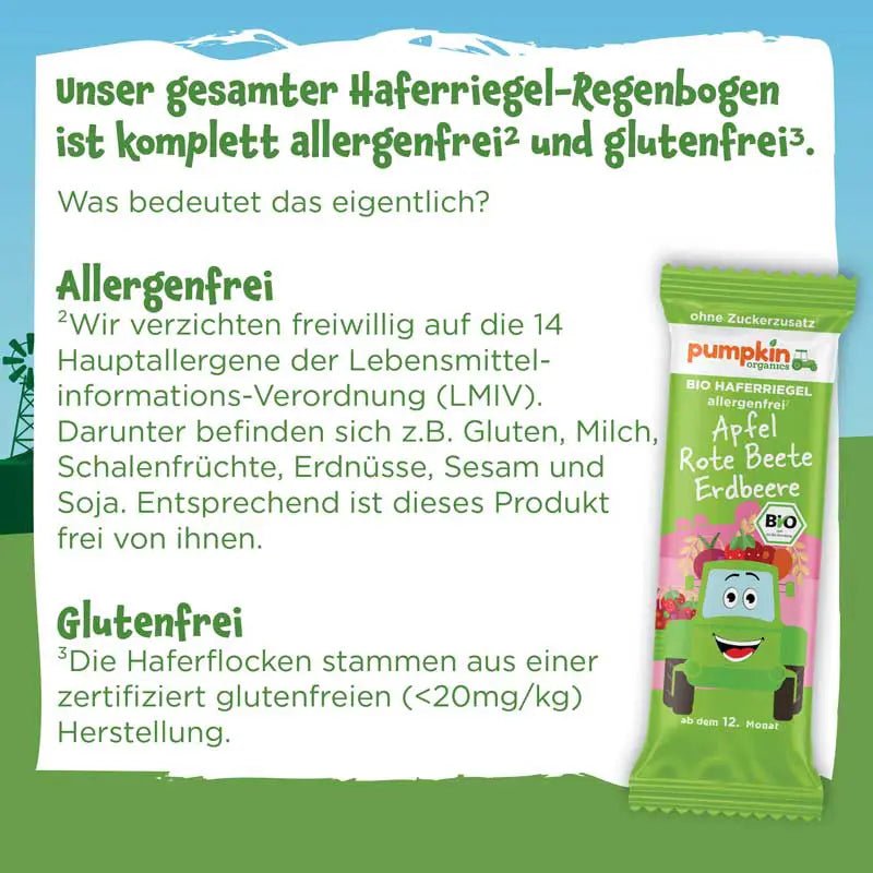 Bio Haferriegel Apfel Rote Beete Erdbeere - Pumpkin Organics