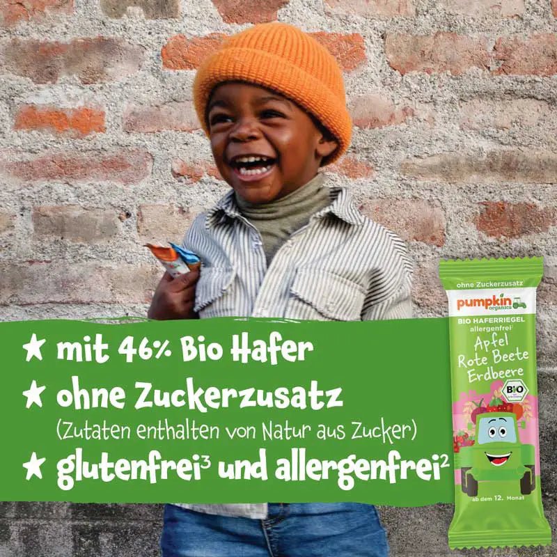 Bio Haferriegel Apfel Rote Beete Erdbeere - Pumpkin Organics