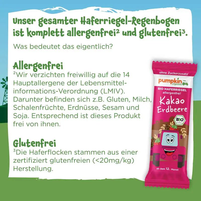 Bio Haferriegel Kakao Erdbeere - Pumpkin Organics