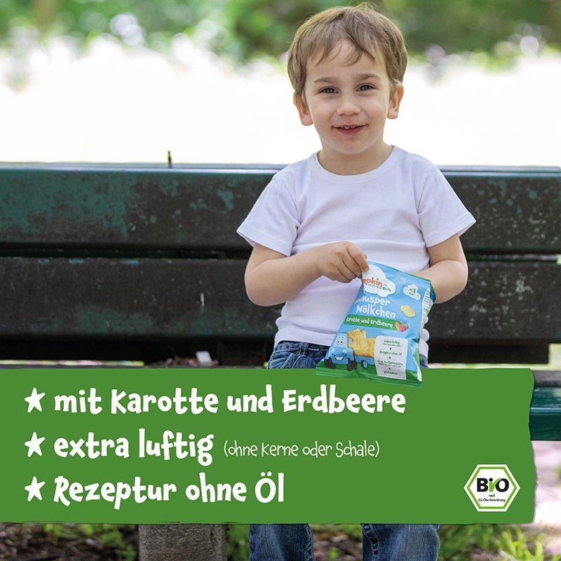 Bio Knusper Wölkchen Karotte und Erdbeere - Pumpkin Organics