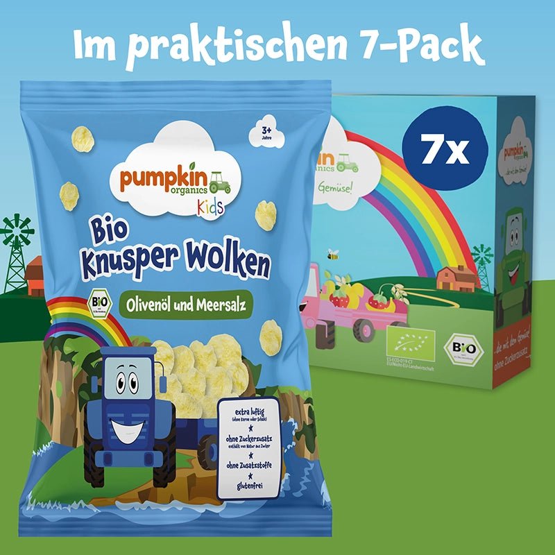 Bio Knusper Wolken Olivenöl und Meersalz - Pumpkin Organics