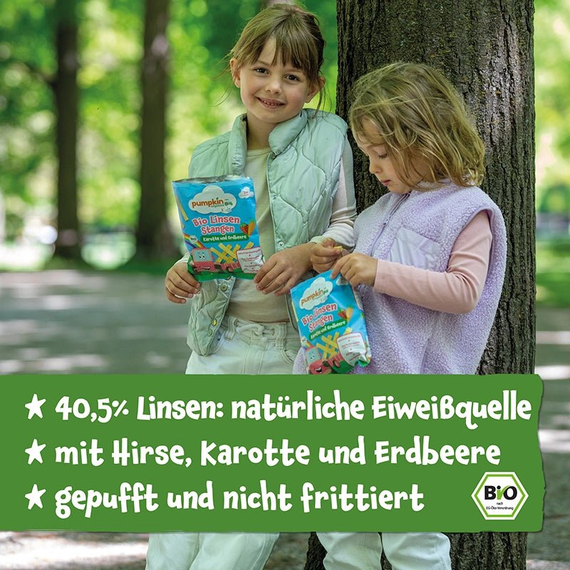 Bio Linsen Stangen Karotte und Erdbeere - Pumpkin Organics