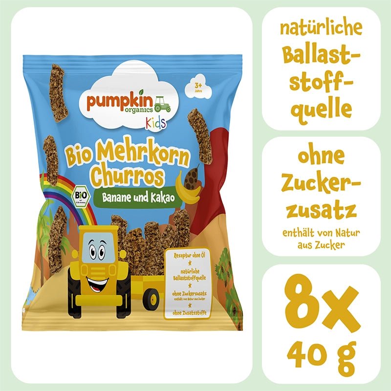 Bio Mehrkorn Churros Banane und Kakao - Pumpkin Organics