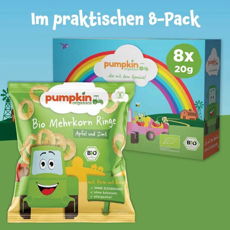 Bio Mehrkorn Ringe Apfel und Zimt - Pumpkin Organics