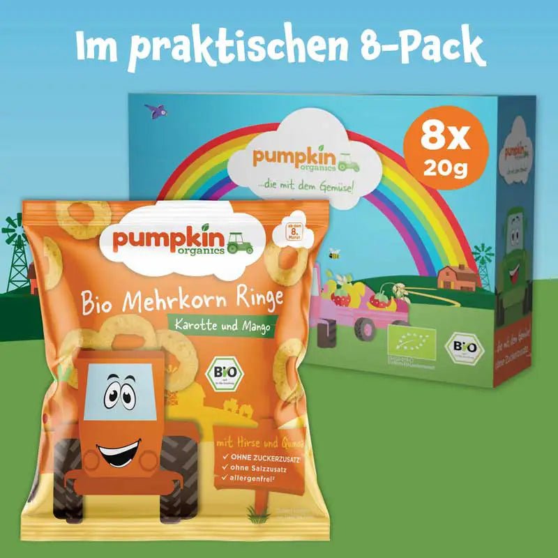 Bio Mehrkorn Ringe Karotte und Mango - Pumpkin Organics
