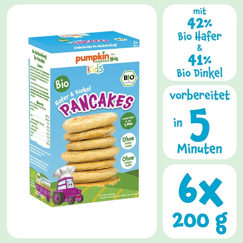 Bio Pancakes Hafer & Dinkel 6er Pack - Pumpkin Organics