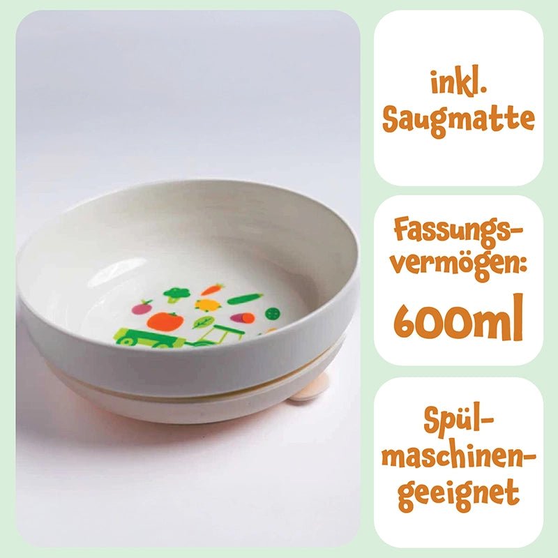 Porzellan - Schale mit Saugmatte - Pumpkin Organics