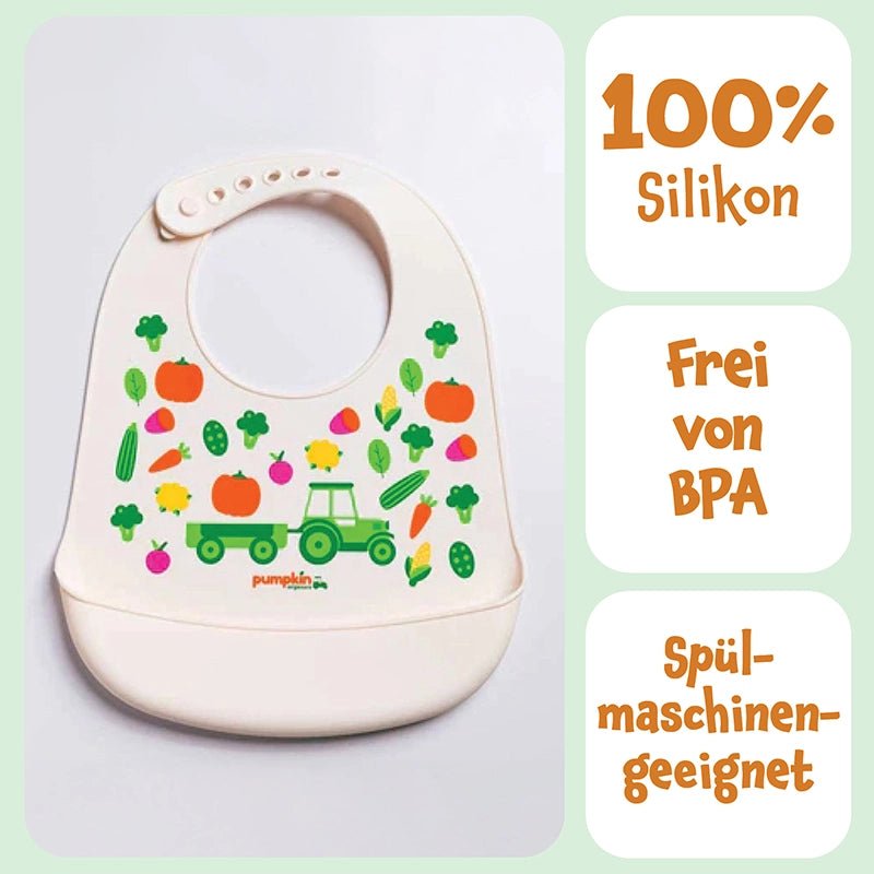 Silikon Lätzchen BPA - frei - Pumpkin Organics