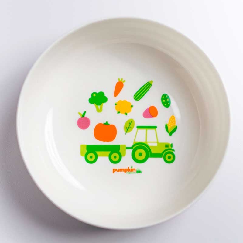 Porzellan - Schale mit Saugmatte - Pumpkin Organics