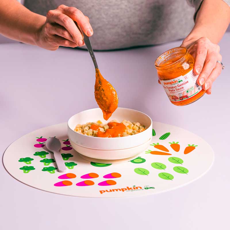 Porzellan - Schale mit Saugmatte - Pumpkin Organics