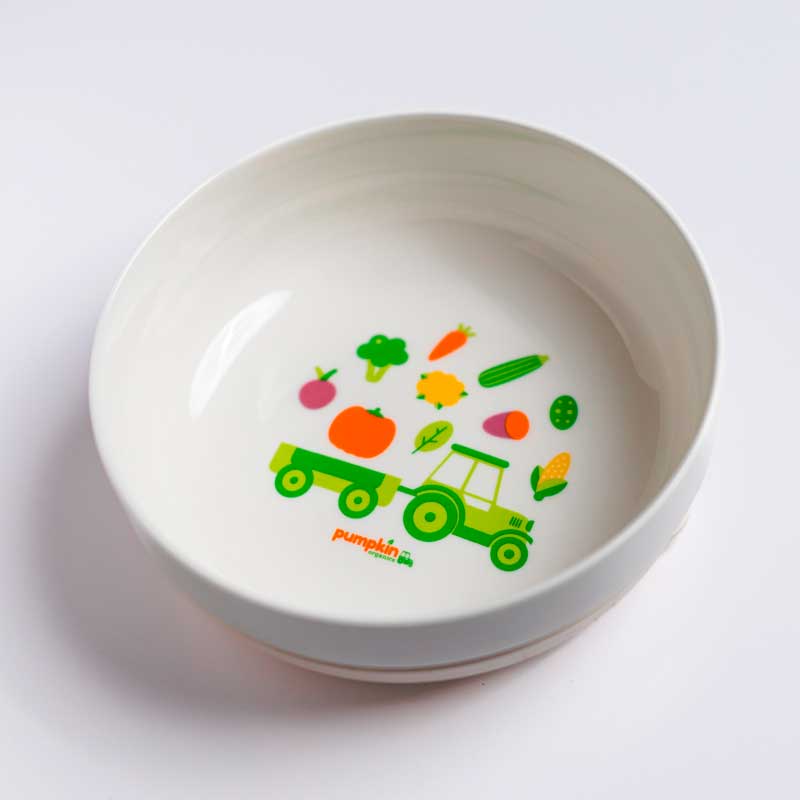 Porzellan - Schale mit Saugmatte - Pumpkin Organics