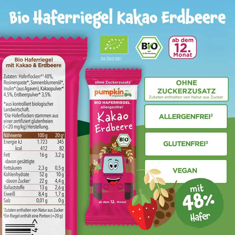 Bio Haferriegel Kakao Erdbeere