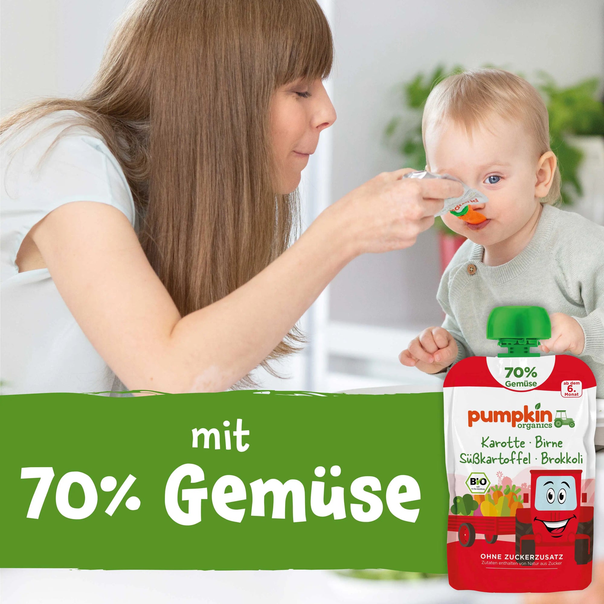 Bio Gemüse-Quetschie Karotte, Birne, Süßkartoffel, Brokkoli (8x)