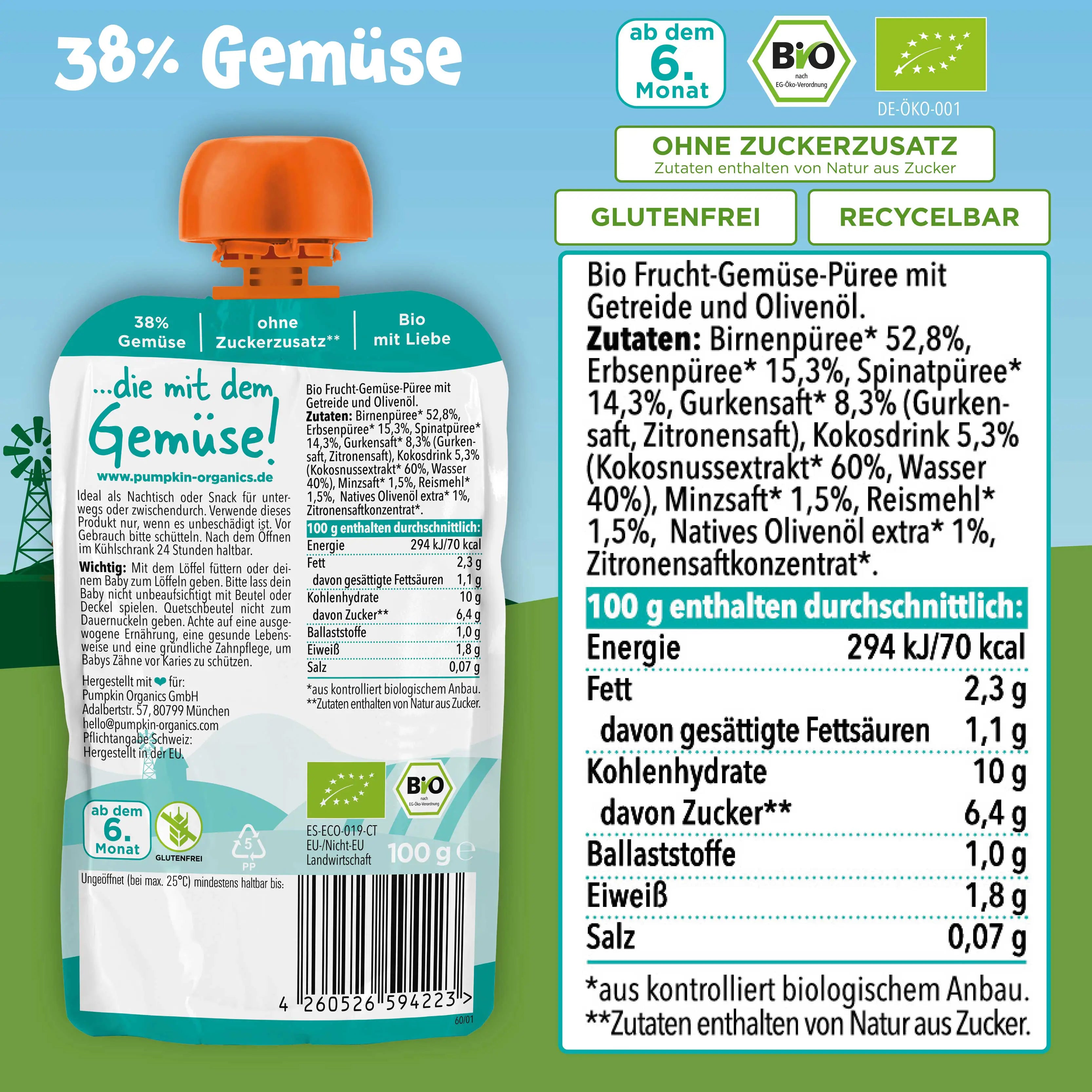 Bio Baby Frühstück Gemüse-Quetschies