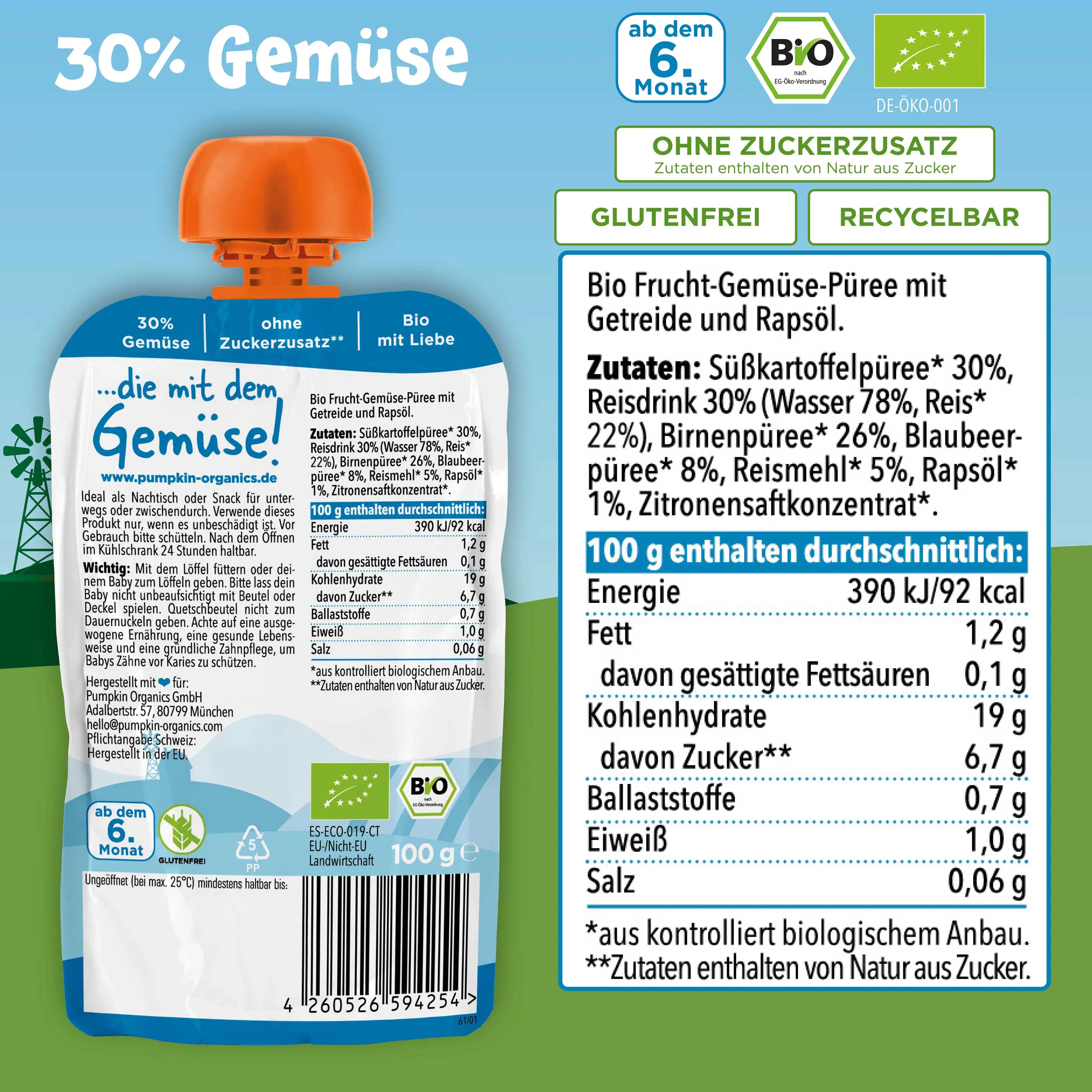 Bio Baby Frühstück Gemüse-Quetschies