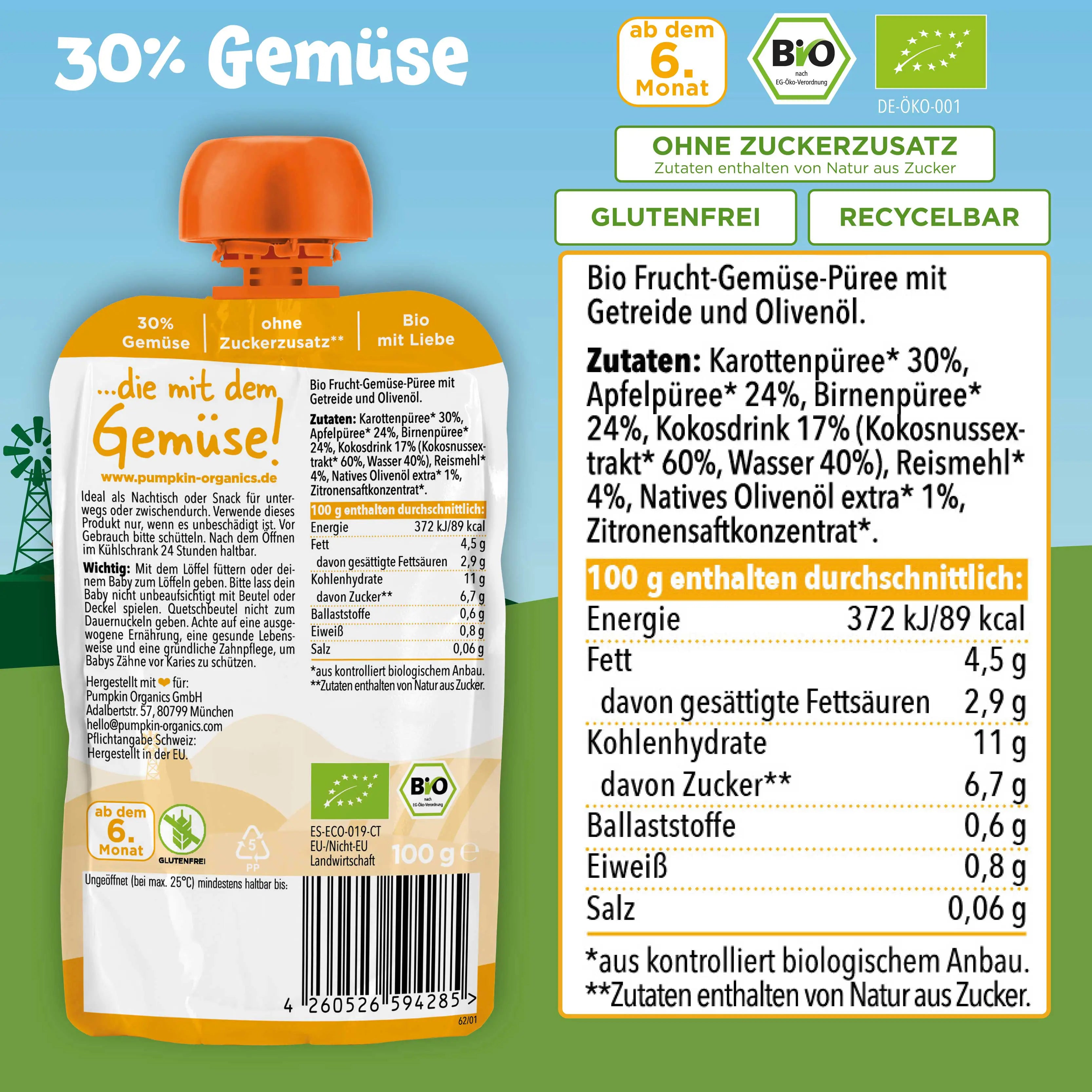 Bio Baby Frühstück Gemüse-Quetschies