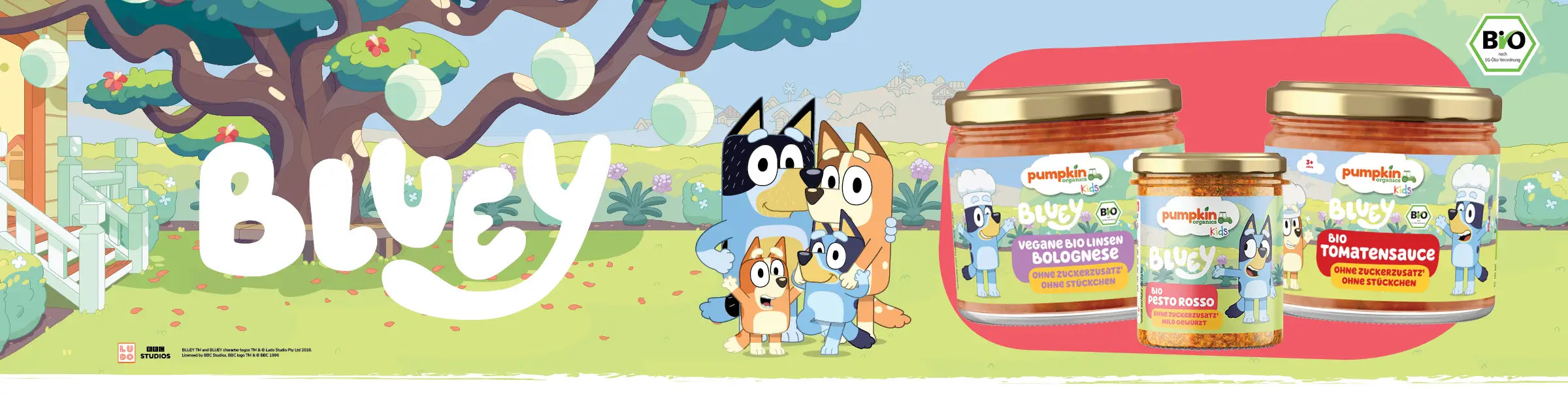 Bluey präsentiert die Bluey Pasta Saucen für Kinder