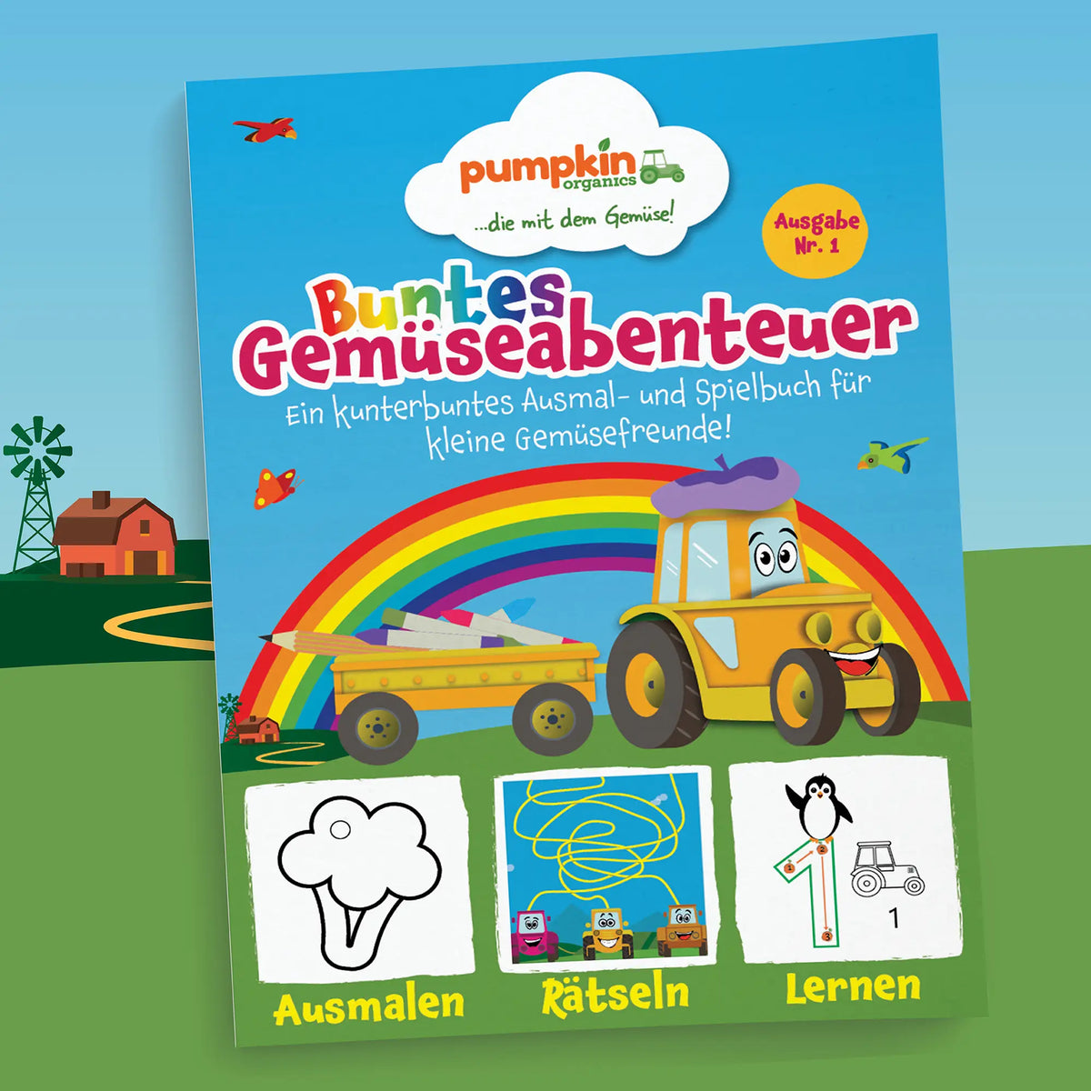 Ausmal- und Spielbuch: Buntes Gemüseabenteuer Nr. 1