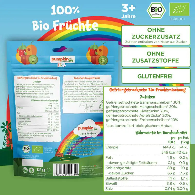 Pumpkin Organics Bio Fruchtchips Zaubermix Zutaten