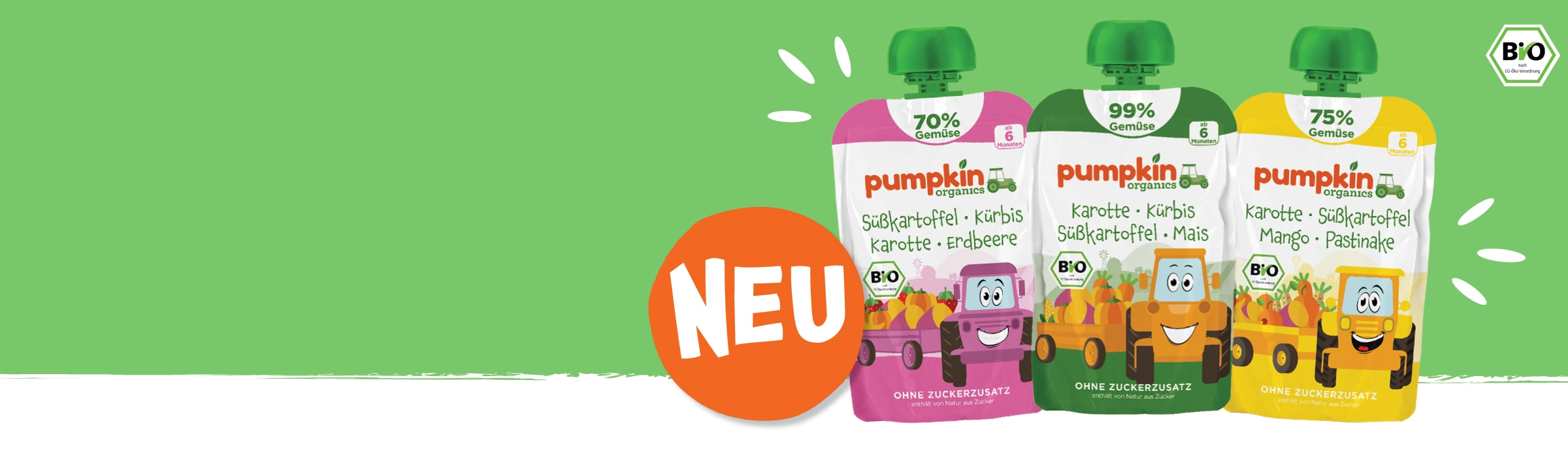 Bio Gemüse Quetschies mit bis zu 99% Gemüse