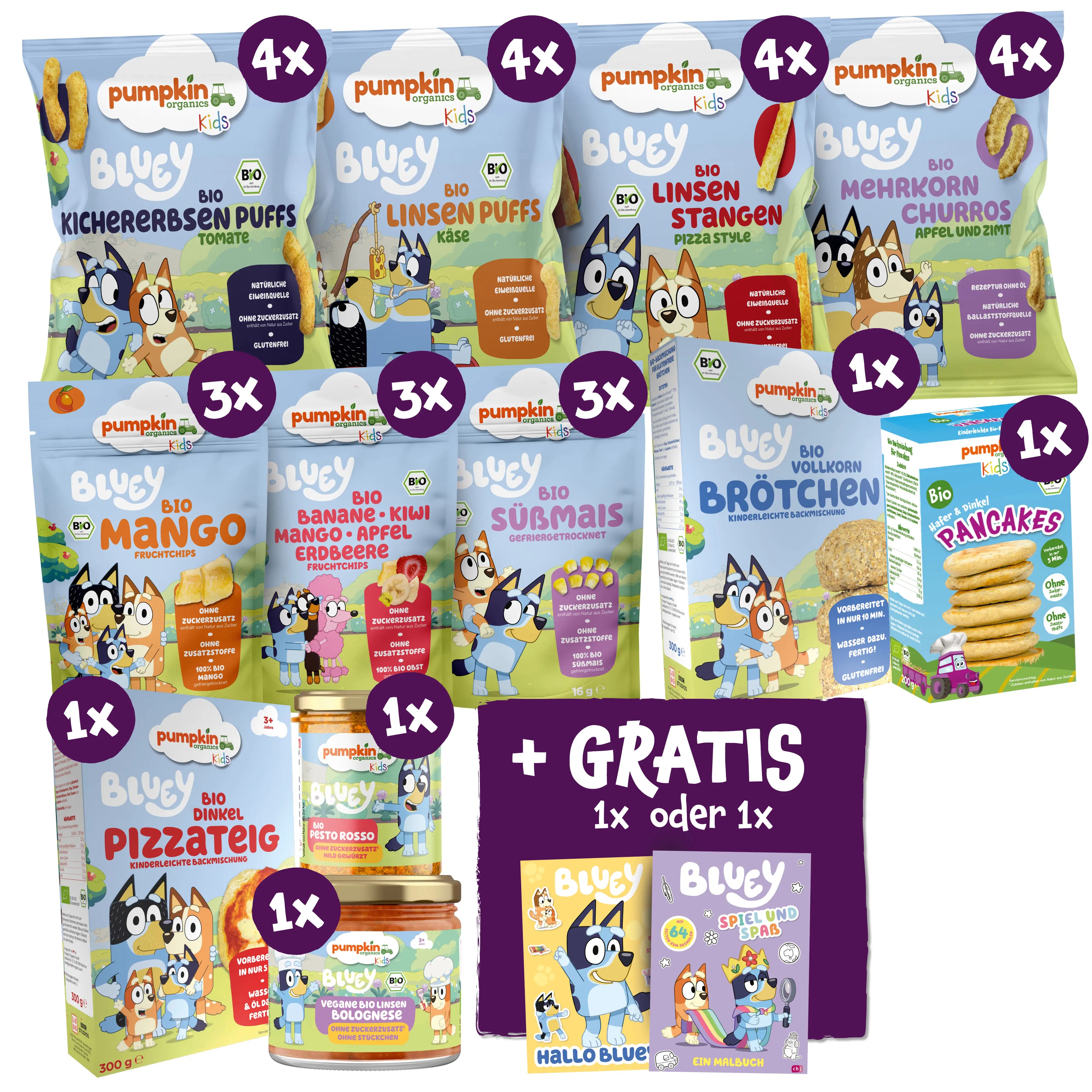 Übersicht der Produkte in der Create & Snack Box