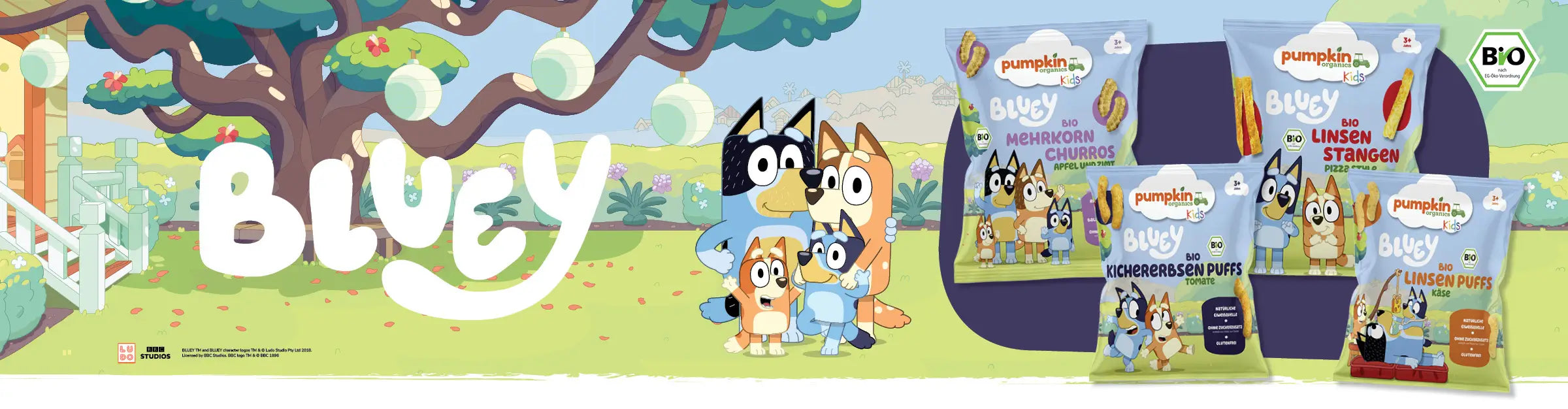 Bluey Landschaft mit Bluey Snacks