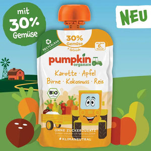 Pumpkin Organics Bio Gemüse-Getreide Quetschie mit Karotte, Apfel, Birne