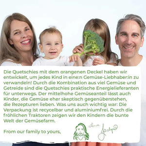 Bio Gemüse-Getreide-Quetschie Süßkartoffel, Joghurt, Birne, Trockenpflaume, Hafer, Quinoa (8x)