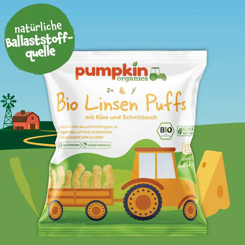 Bio Linsen Puffs mit Käse und Schnittlauch (8er Box)