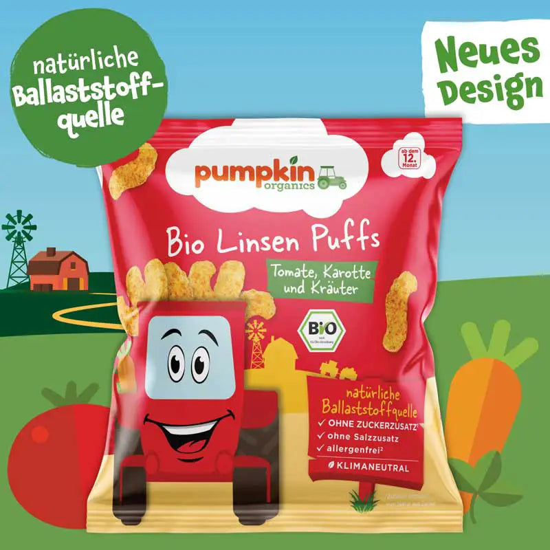 Bio Linsen Puffs mit Tomate, Karotte und Kräutern (8x)