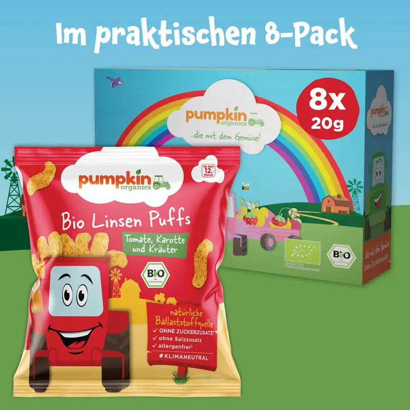 Bio Linsen Puffs Tomate, Karotte und Kräuter