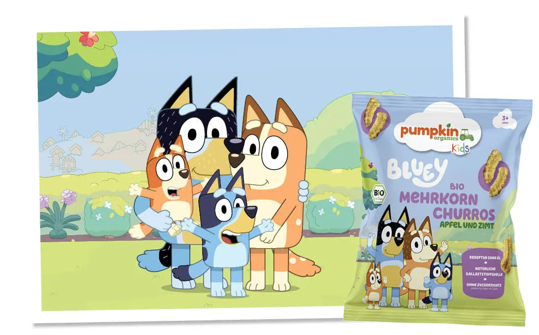 Bluey Familie mit Bluey Churros