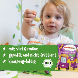 Kinder lieben Pumpkin Organics Bio Gemüse Röllchen