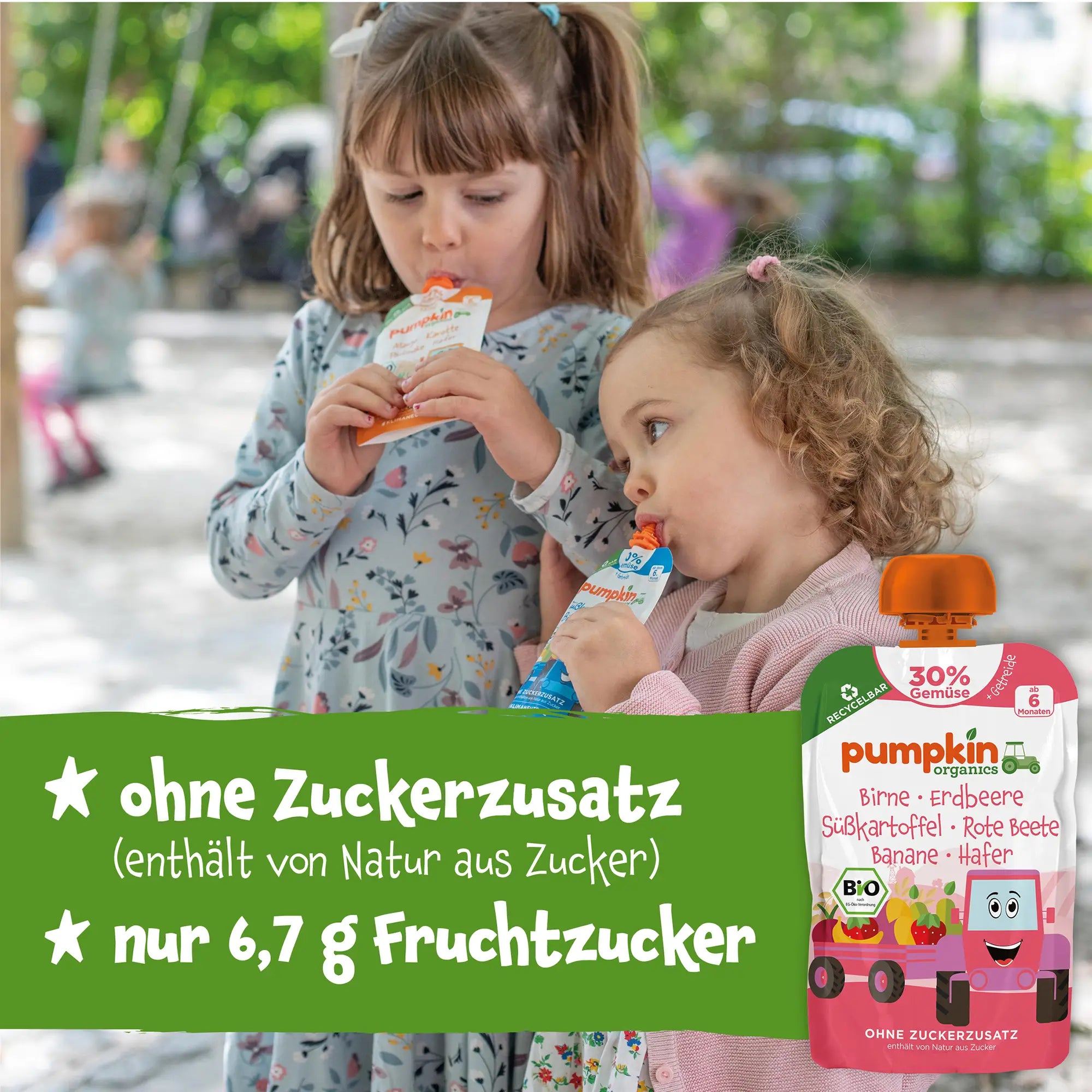 Bio Gemüse - Getreide - Quetschie Birne, Erdbeere, Süßkartoffel, Rote Beete, Banane, Hafer - Pumpkin Organics