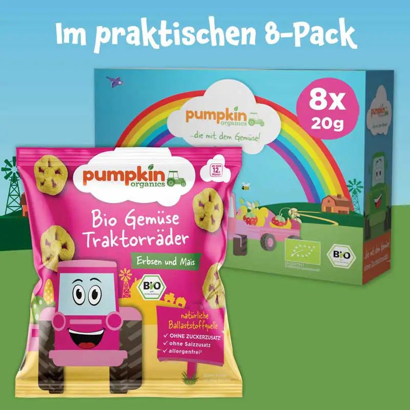 Bio Gemüse Traktorräder Erbsen und Mais - Pumpkin Organics