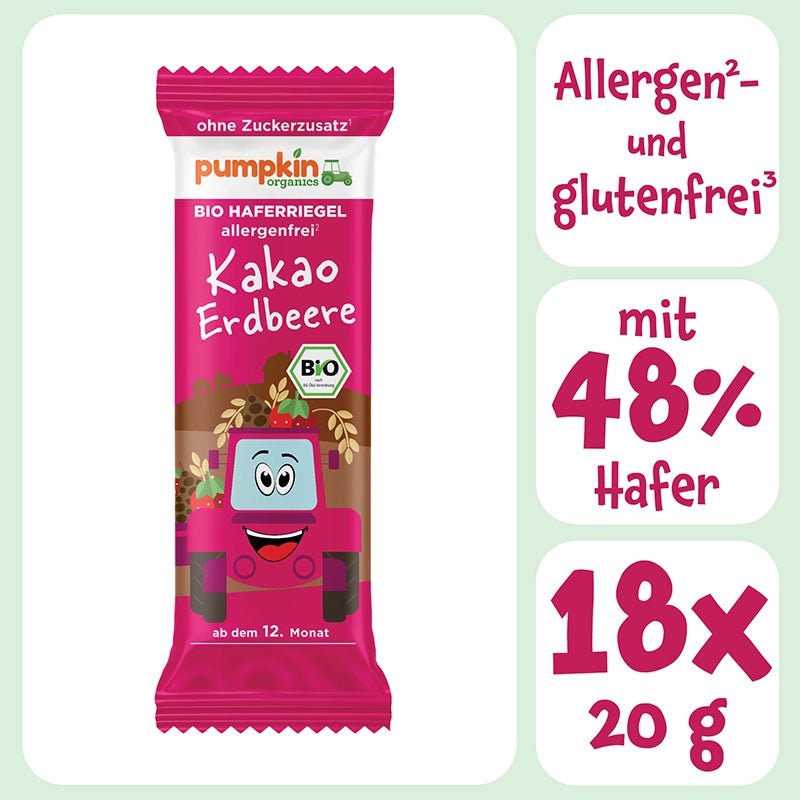 Bio Haferriegel Kakao Erdbeere - Pumpkin Organics