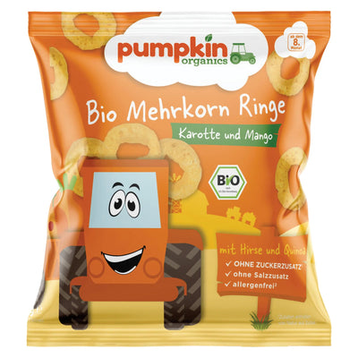 Bio Mehrkorn Ringe Karotte und Mango - Pumpkin Organics