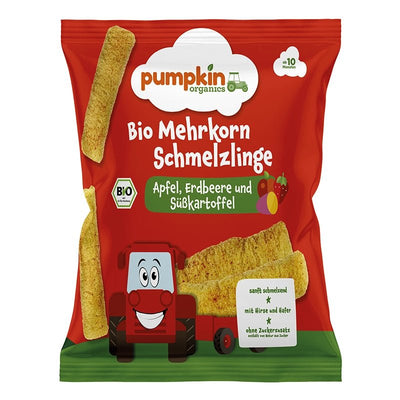 Bio Mehrkorn Schmelzlinge Apfel, Erdbeere und Süßkartoffel - Pumpkin Organics